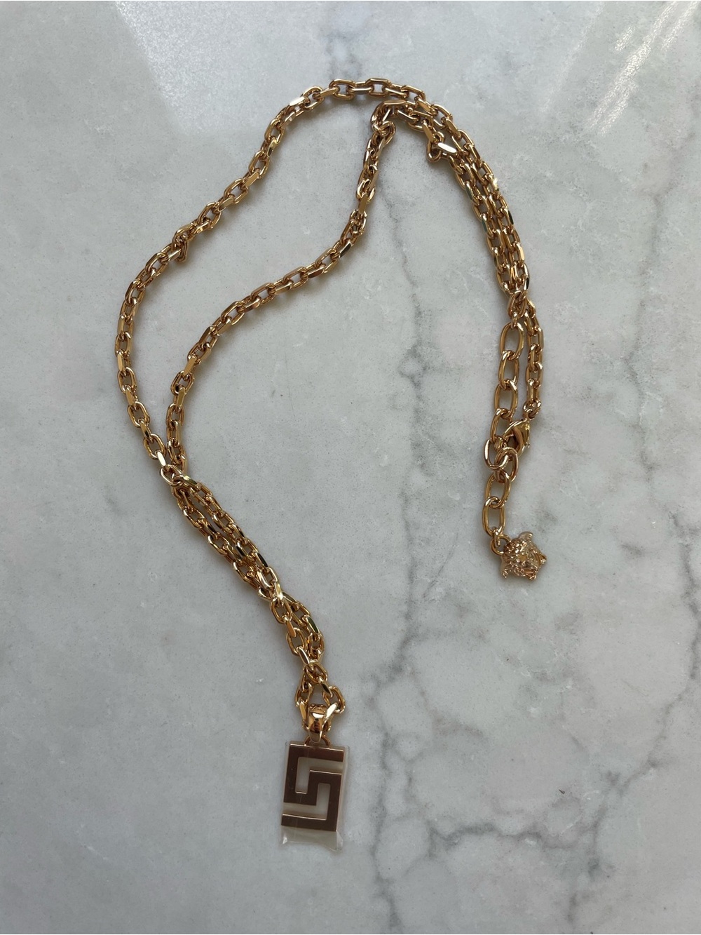 VERSACE 🇮🇹💛Made in Italy Greca Gold Pendant Necklace - Picture 9 of 9